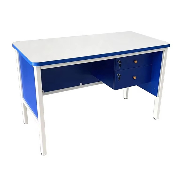 Versatile Teacher Desk with Locking Drawers And Steel Frame