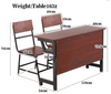 WANGLI 1200mm Double Student Desk and Chair Set with Heavy-Duty Dark Wood Grain Panels, Front Privacy Shield & Hidden Mesh, School Furniture