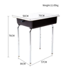 WANGLI Modern White Student Desk with Polished Electroplated Legs & Impact-Resistant PP Storage Box, School Classroom Furniture
