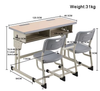WANGLI 1200mm Double Student Desk And Chair Set with Dual Compartment Storage & Adjustable Plate-Lift System, Modern School Furniture