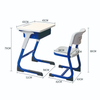 WANGLI Fixed Height Student Desk and Chair Set with Steel Storage Box & Ergonomic PE Chair, C-Frame School Furniture