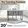 Blow Molding Teacher Desk and Chair Set All Plastic Classroom Teacher Table For Philippine Government Tender Heavy Duty Steel Frame OEM Custom Logo Color