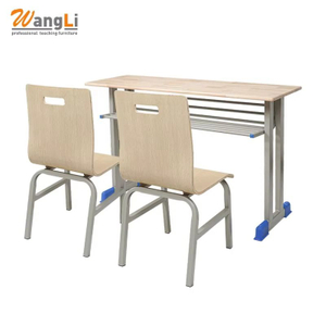 Versatile Double Study Desk And Chair Set for Classrooms