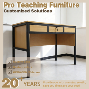 Versatile Teacher Desk And Chair Set with Locking Drawers