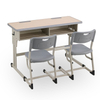 WANGLI 1200mm Double Student Desk And Chair Set with Dual Compartment Storage & Adjustable Plate-Lift System, Modern School Furniture