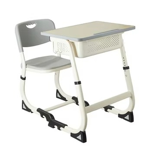 Practical Height Adjustable Classroom Desk And Chair Set