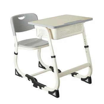 Practical Height Adjustable Classroom Desk And Chair Set