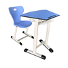 WANGLI Fixed Height Student Desk and Chair Set with Wire Mesh Basket & Ergonomic PE Chair, Modern School Classroom Furniture