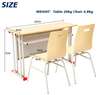 WANGLI 1200mm Double Student Desk and Chair Set with Solid Oak Finger-Joint Top & Perforated Steel Panel, OEM/ODM School Furniture