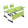 WANGLI 1200mm Double Student Desk and Chair Set with Custom Lime Green Finish & Built-in Storage, OEM School Classroom Furniture