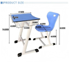 WANGLI Fixed Height Student Desk and Chair Set with Wire Mesh Basket & Ergonomic PE Chair, Z-Frame School Classroom Furniture