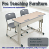 WANGLI 1200mm Double Student Desk And Chair Set with Dual Compartment Storage & Adjustable Plate-Lift System, Modern School Furniture