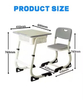 Height Adjustable Desk And Stool Combo with Book Box