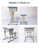  Backless Adjustable Student Desk and Stool Set with Blue Edge