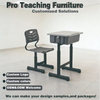 WANGLI Adjustable Student Desk and Chair Set with PP Storage Box, Ergonomic Hollow Back Chair, School Classroom Furniture