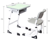 WANGLI Adjustable Student Desk And Chair Set with Steel Storage Box & Under-Chair Mesh Rack, C-Frame School Classroom Furniture