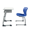 Adjustable Height Student Desk and Chair Set | Heavy Duty Metal Frame ABS Plastic Classroom School Desk Chair Combo for Primary Secondary School