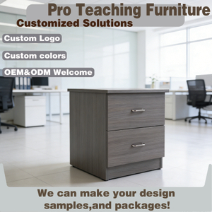 Compact 50cm 2 Drawer Desk Side Cabinet Wood Grain Office Filing Cabinet