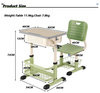 Adjustable Height Student Desk Chair Set | Double Storage Wood Top Desk with Breathable Green ABS Chair & Steel Frame