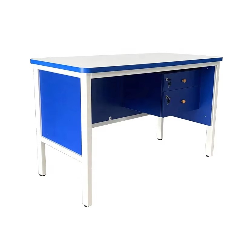 Versatile Teacher Desk with Locking Drawers And Steel Frame
