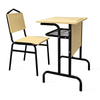 WANGLI Classic Fixed Height Student Desk And Chair Set with Drawer-Style Wire Basket & Front Panel, Durable School Furniture