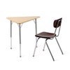 WANGLI Adjustable Triangular Activity Desk and Chair Set with Chrome Legs, Modular School Furniture for Classroom & Kids Room