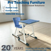 WANGLI Fixed Height Student Desk and Chair Set with Wire Mesh Basket & Ergonomic PE Chair, Z-Frame School Classroom Furniture
