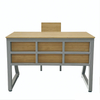 WANGLI Heavy-Duty 1200mm Bamboo Desk and Chair Set with 50mm Square Steel Frame, Modern Eco School Furniture