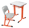 Modern Ergonomic Study Desk with Vibrant Orange Frame