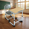 Durable Adjustable Desk And Chair Set with Steel Wire Basket