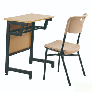 WANGLI Heavy-Duty Student Desk and Chair Set with Full Privacy Panel & Adjustable Feet, Classic School Furniture