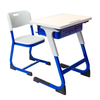 WANGLI Fixed Height Student Desk and Chair Set with Steel Storage Box & Ergonomic PE Chair, C-Frame School Furniture