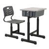 WANGLI Adjustable Student Desk and Chair Set with PP Storage Box, Ergonomic Hollow Back Chair, School Classroom Furniture