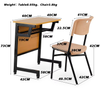 WANGLI Heavy-Duty Student Desk and Chair Set with Full Privacy Panel & Adjustable Feet, Classic School Furniture
