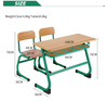 WANGLI Classic Retro Green 1100mm Double Student Desk and Chair Set with Cantilever Frame & Wood Panels, School Classroom Furniture