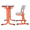 Modern Ergonomic Study Desk with Vibrant Orange Frame
