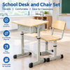 Durable Wood Grain Desk And Chair Set for Classrooms