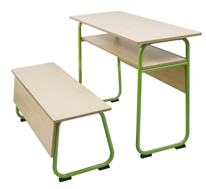 Long Collaborative Desk And Bench Set for Classrooms