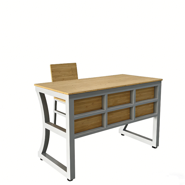 Bamboo Teacher Desk Chair Set, Philippine Government School Tender Teaching Furniture with 6 Drawers