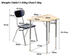 WANGLI Adjustable Polygon Activity Desk and Chair Set with Molded Wood Top & Dual-Finish Legs, Modular School Classroom Furniture