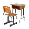 Adjustable Height School Student Desk Chair Combo, Heavy Duty Metal Frame Classroom Furniture for Primary Secondary School