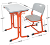 Modern Ergonomic Study Desk with Vibrant Orange Frame