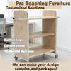 Mobile Rolling Teaching Cart | 3-Tier Movable Office File Storage Trolley With Wheels