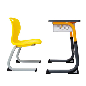 WANGLI Adjustable Student Desk And Chair Set with Steel Storage Box & Ergonomic PE Chair, Modern C-Frame School Furniture