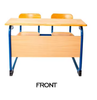Versatile Double Desk And Chair Set with Mesh Baskets
