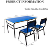 WANGLI Extra-Large 1200x700mm Double Student Desk And Chair Set with Classic Black Round Tube Frame, Heavy-Duty School Furniture