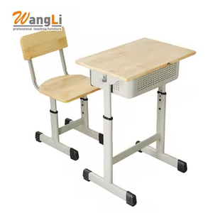 Durable Wood Grain Desk And Chair Set for Classrooms