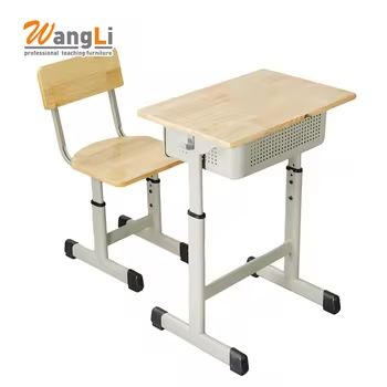 Durable Wood Grain Desk And Chair Set for Classrooms
