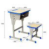  Backless Adjustable Student Desk and Stool Set with Blue Edge
