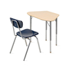 WANGLI Adjustable Polygon Activity Desk and Chair Set with Molded Wood Top & Dual-Finish Legs, Modular School Classroom Furniture
